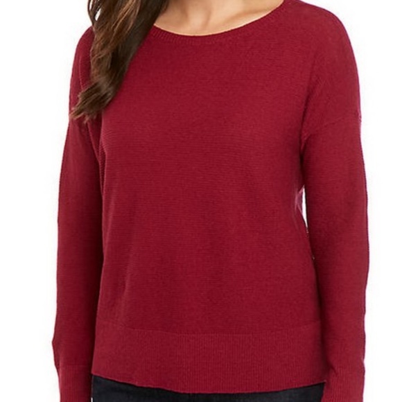 218.00 NWT EILEEN FISHER L HIBISCUS ORGANIC LINEN STRETCH TOP HI/LOW HEM - Picture 1 of 9